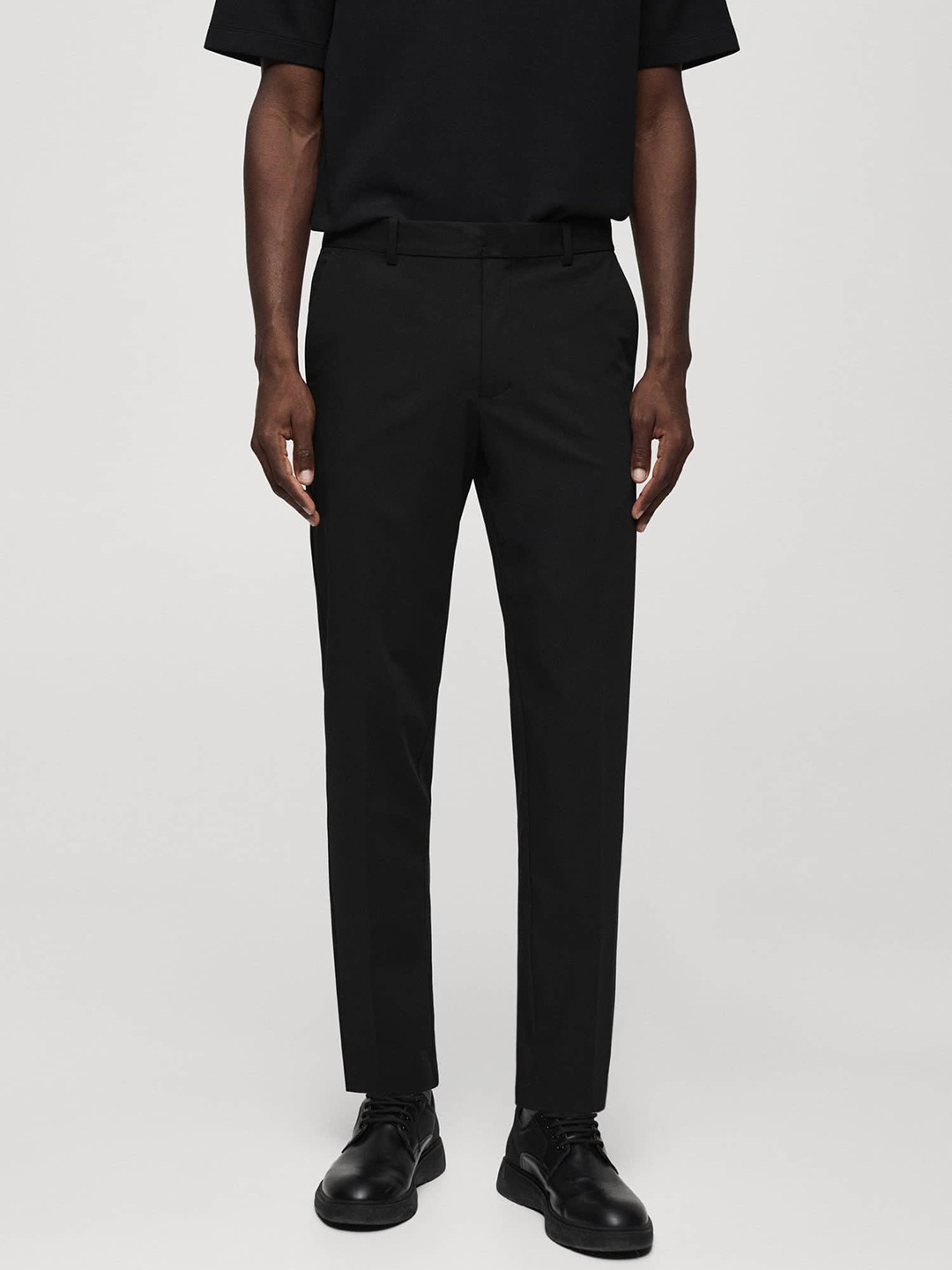 

MANGO MAN Slim Fit Trousers, Black