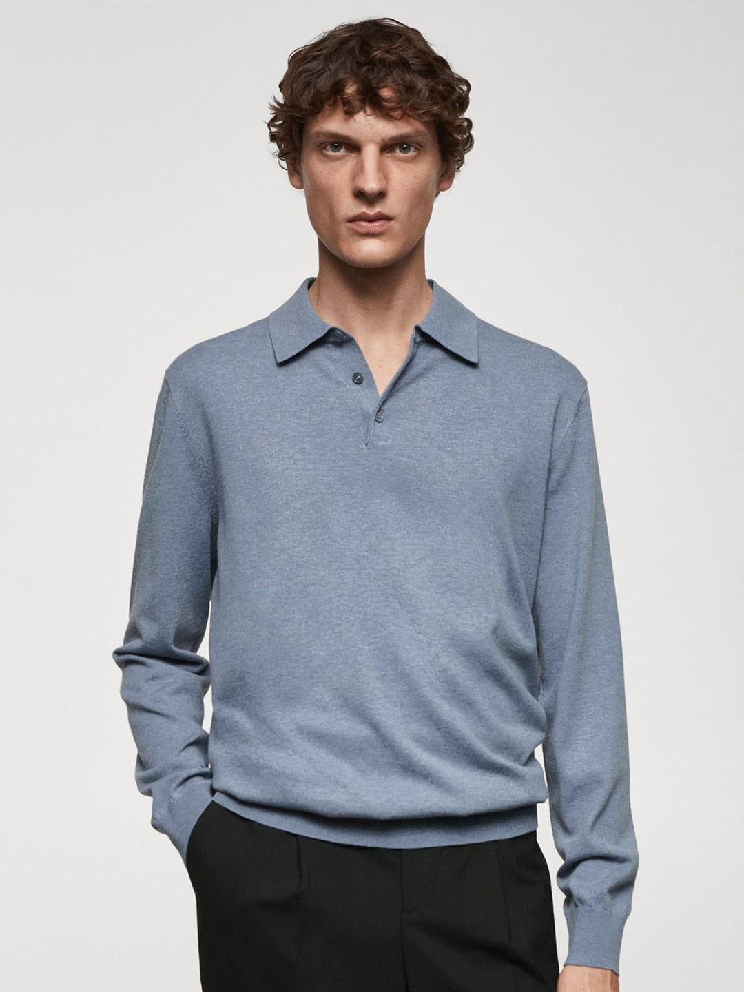 

MANGO MAN Polo Collar T-shirt, Blue