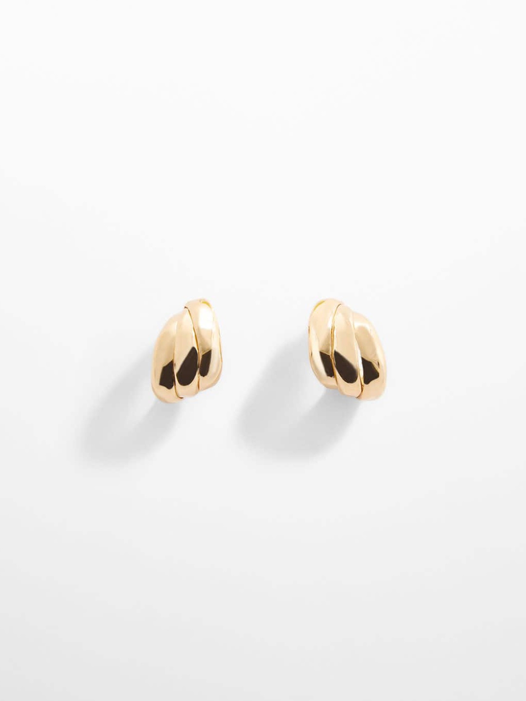 

MANGO Women Circular-Shaped Brass Half Hoop Earrings, Gold