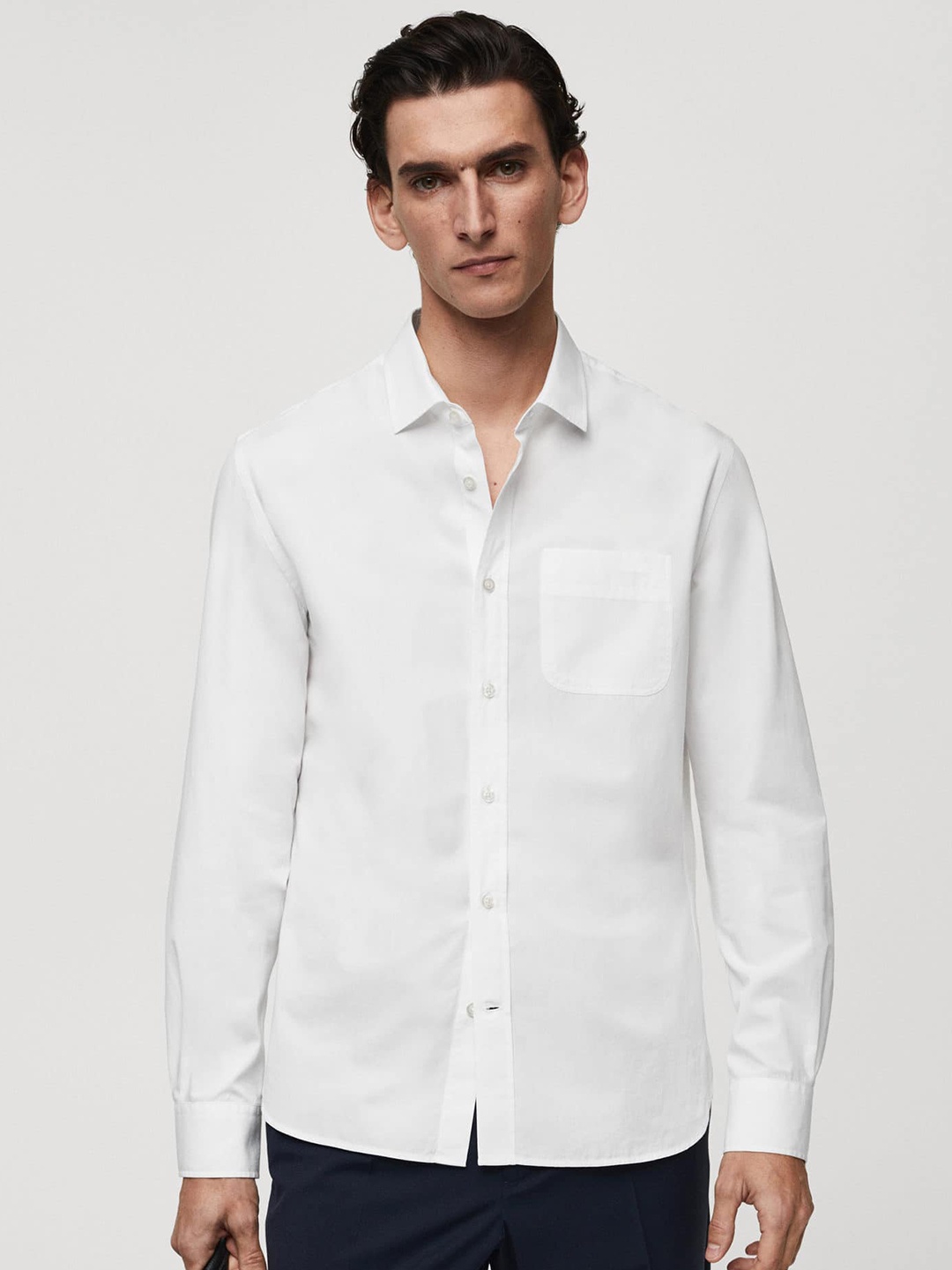 

MANGO MAN Cotton Poplin Smart Casual Shirt, White