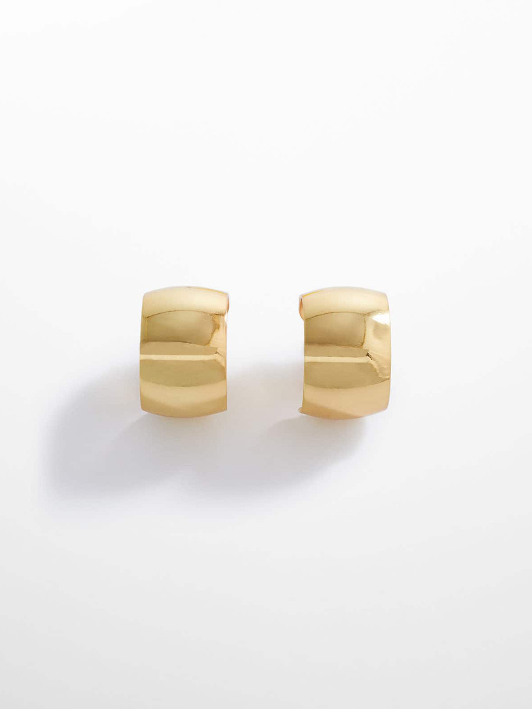 

MANGO Women Circular-Shaped Half Hoop Earrings, Gold