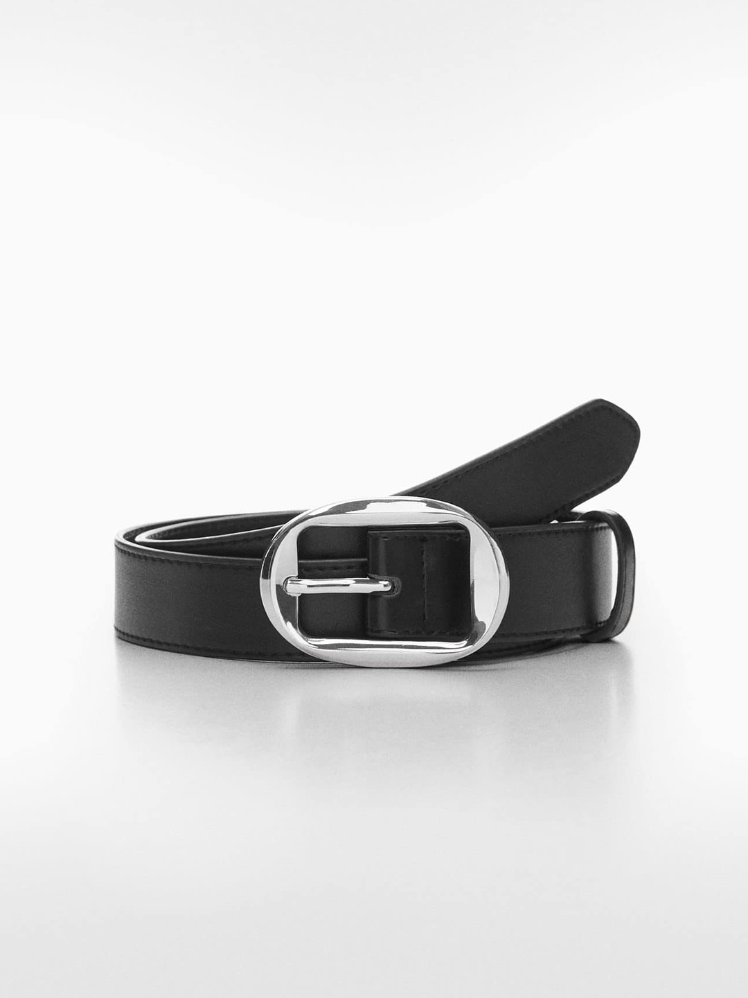 

MANGO Women Solid Belt, Black