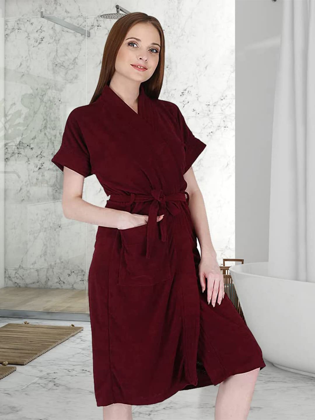 

Kuber Industries Women Pack Of 6 Bath Robe, Maroon