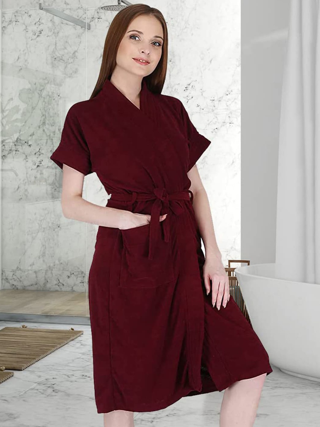 

Kuber Industries Women Pack Of 4 Bath Robe, Maroon