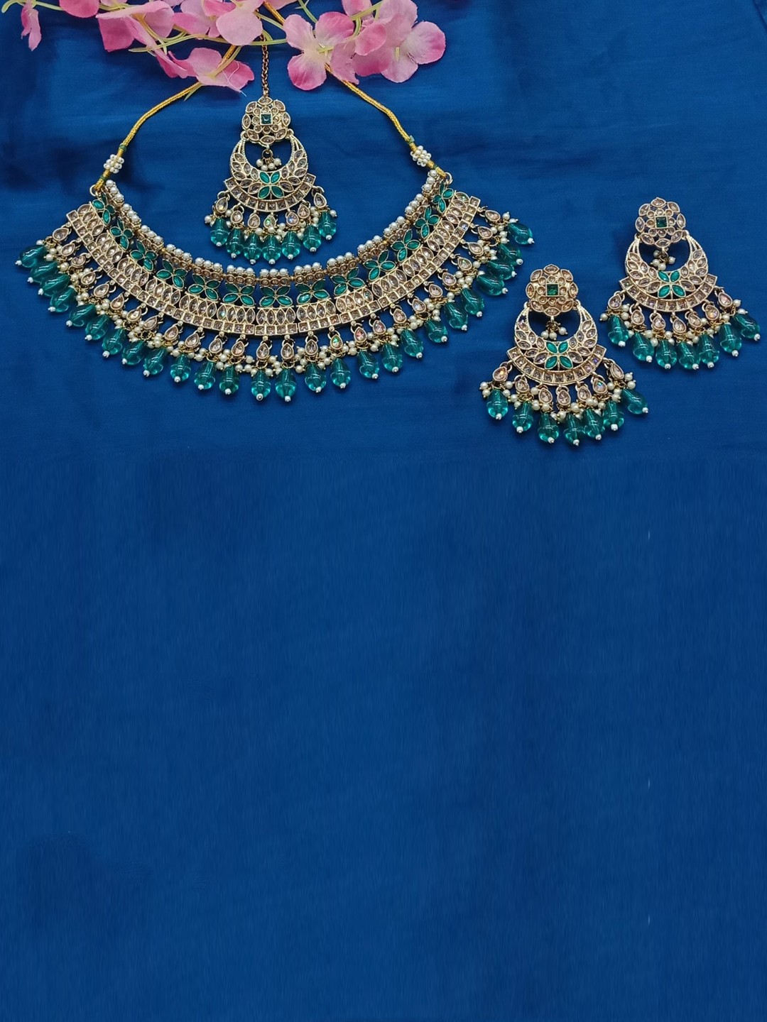 

AASHISH IMITATION Gold-Plated Crystals Stone-Studded Jewellery Set