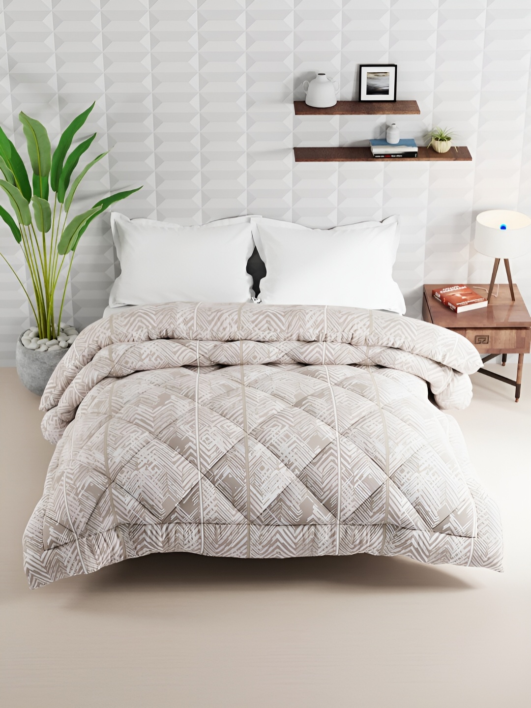 

BIANCA Pink & Off White AC Room 150 GSM Double Bed Comforter