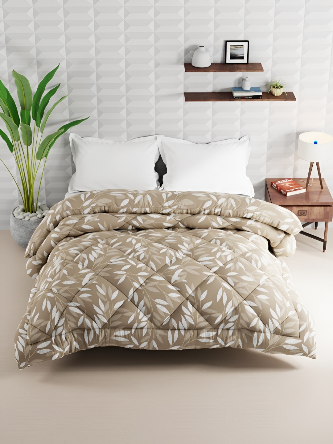 

KOPA Brown & White Floral AC Room 150 GSM Double Bed Comforter