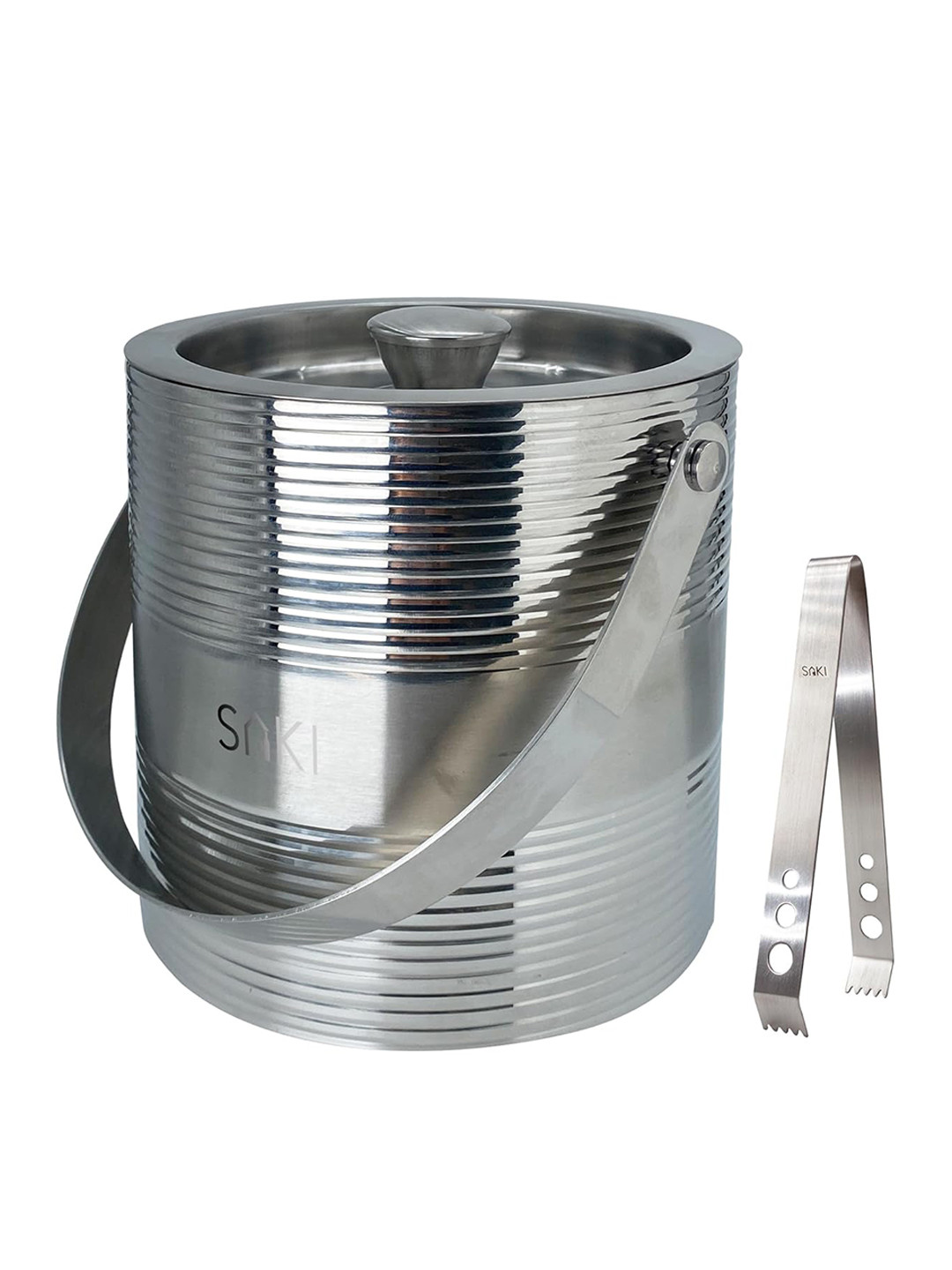 

SAKI Silver toned Bucket with Tong 1.5 ml