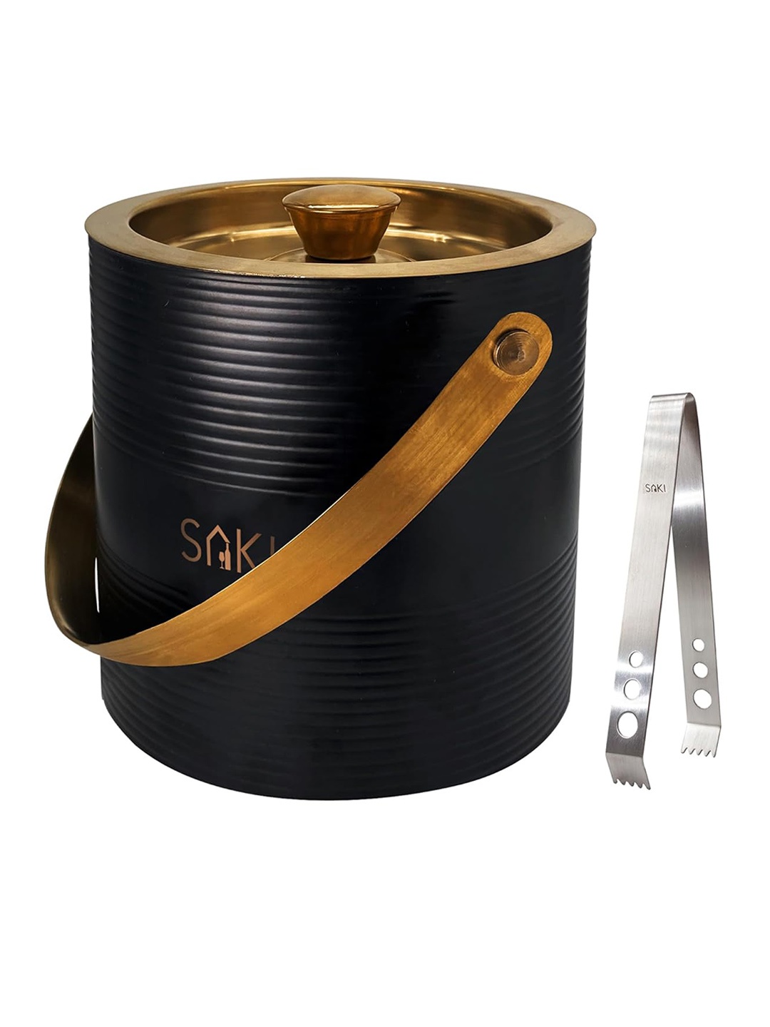 

SAKI Ice Bucket with Tong - 1500 ml, Black