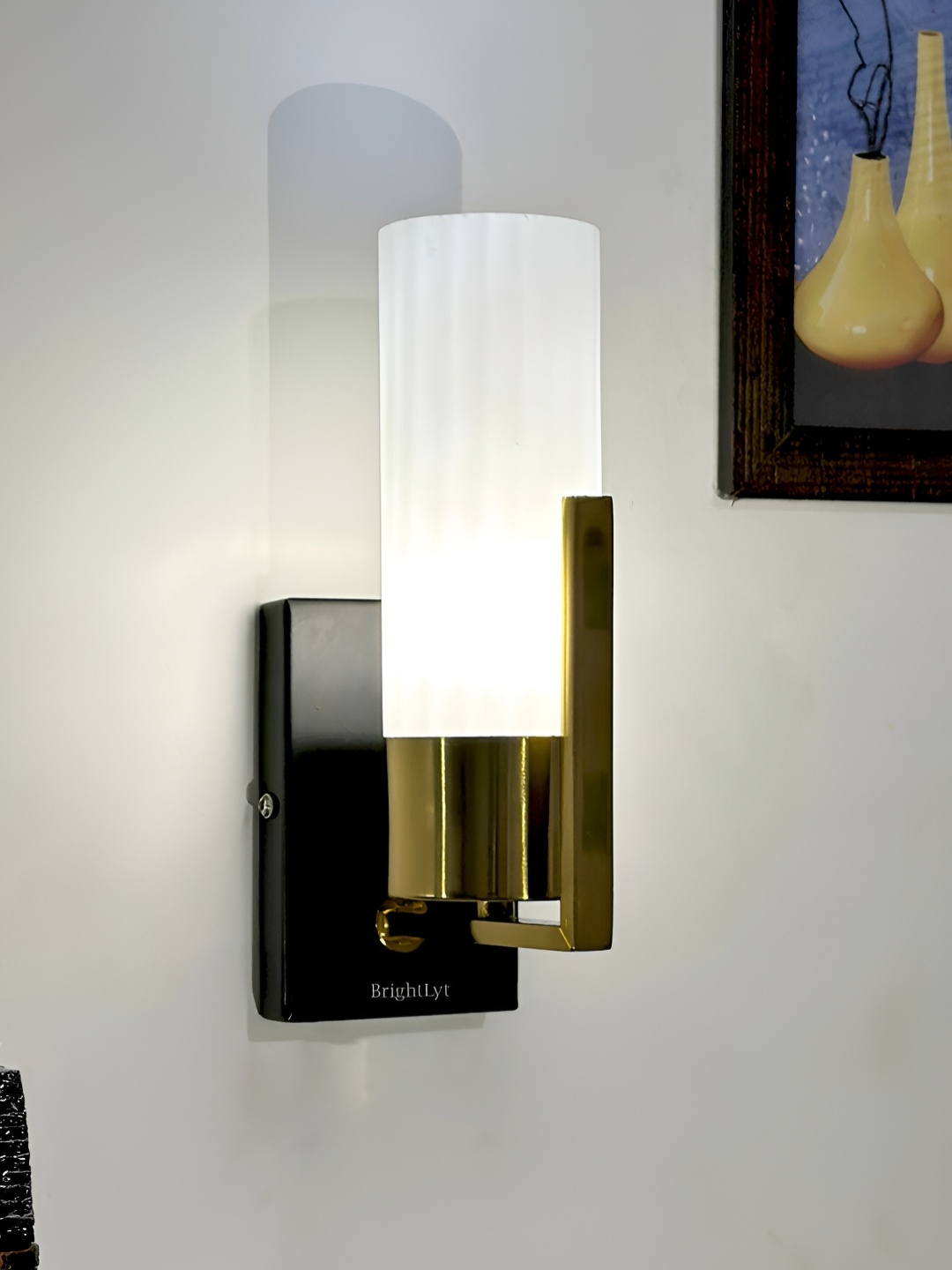 

BrightLyt White Metal Cylinder Wall Lamp