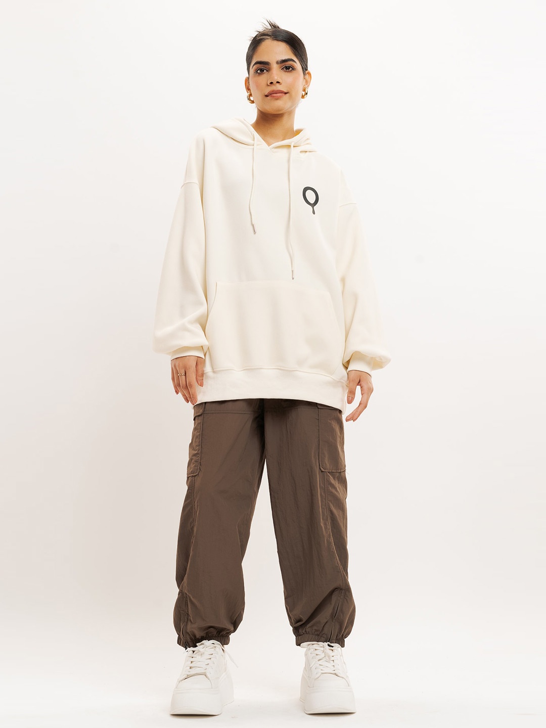 

FREAKINS Women Hooded Sweatshirt, Off white