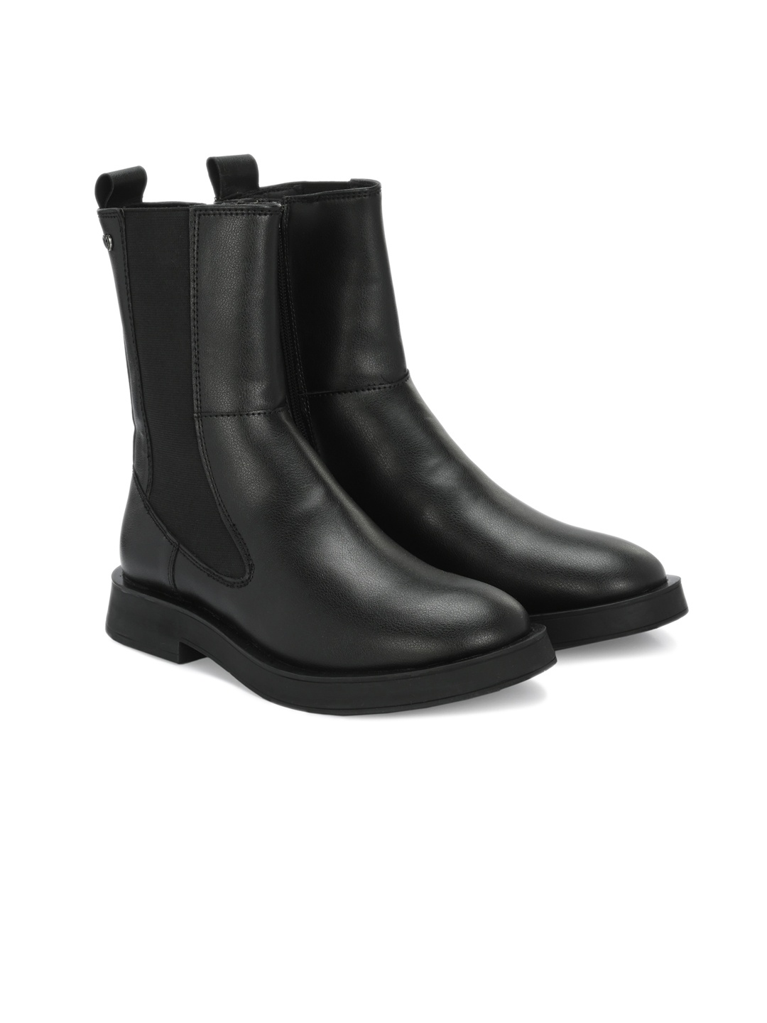 

Delize Men Mid-Top Vegan Leather Zip-Up Boots, Black