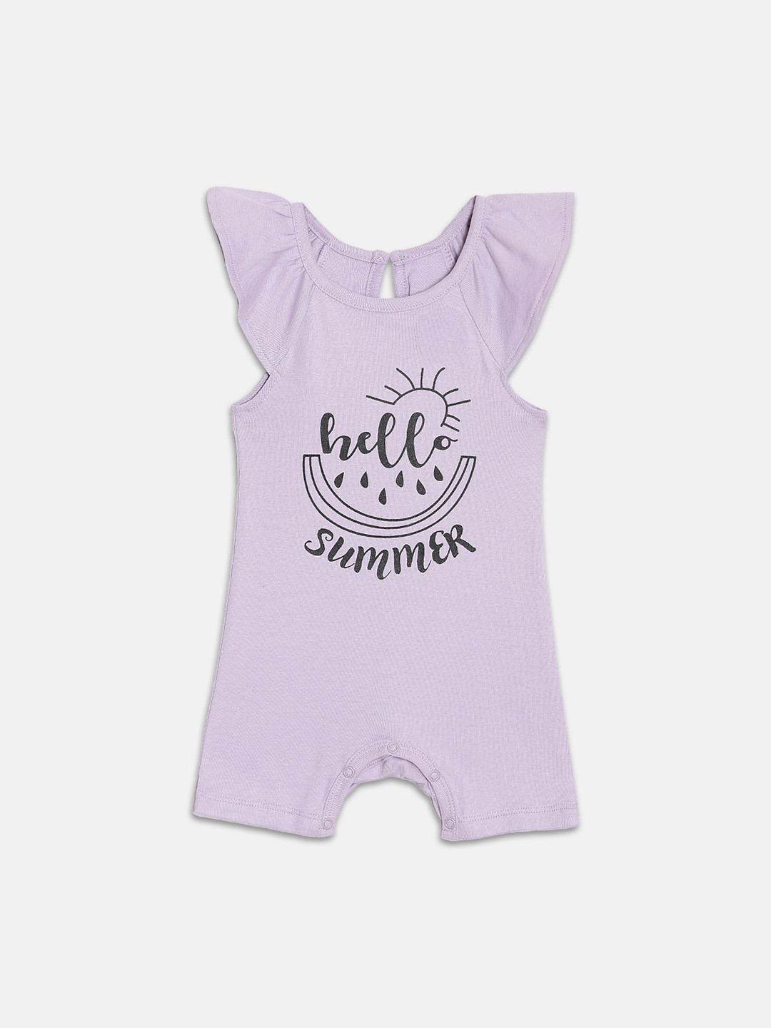 

Broon Infant Girls Printed Organic Cotton Romper, Purple
