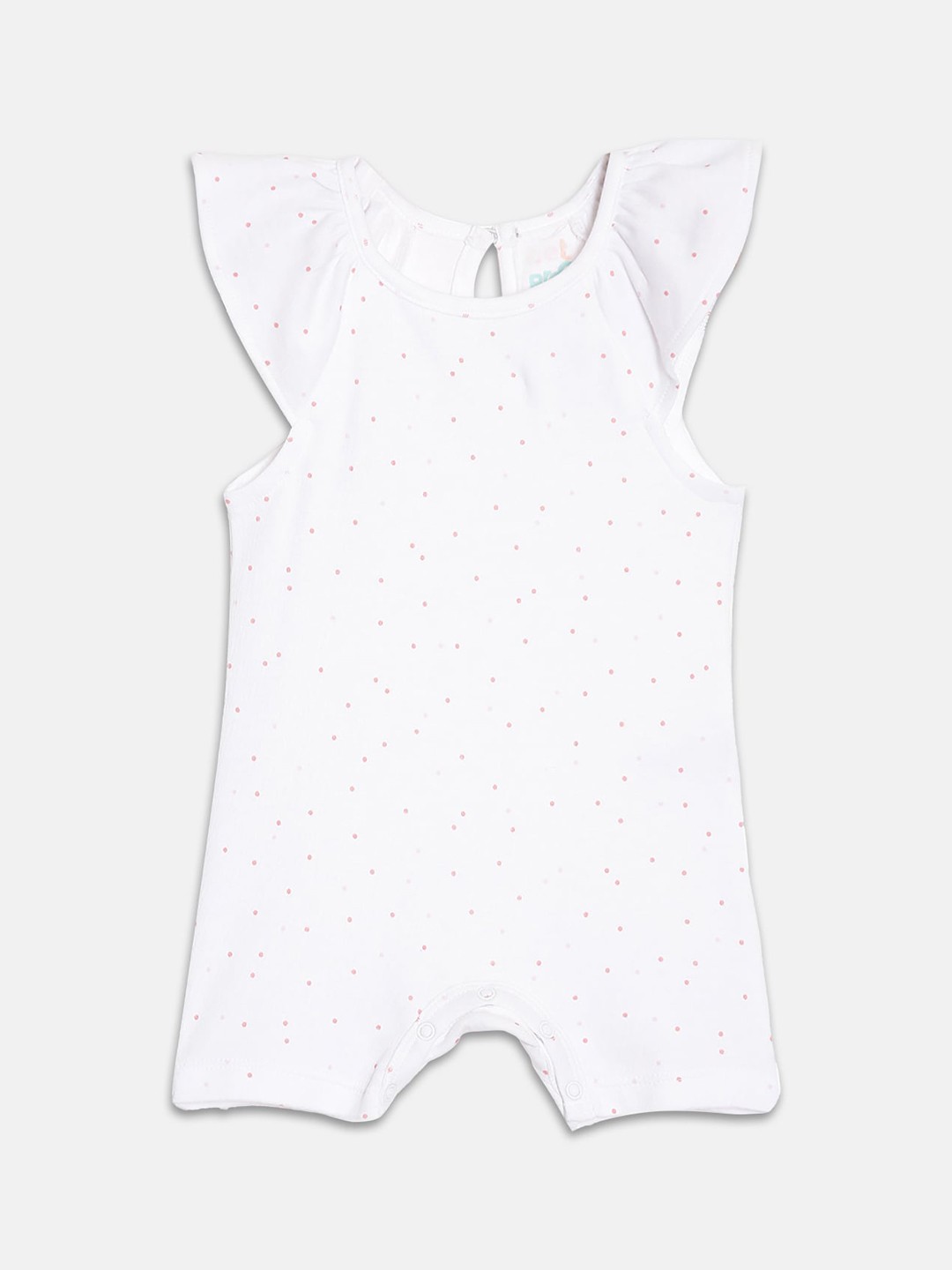 

Broon Infant Girls Printed Organic Cotton Romper, White