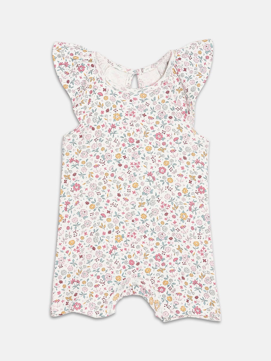 

Broon Infant Girls Printed Organic Cotton Romper, Grey