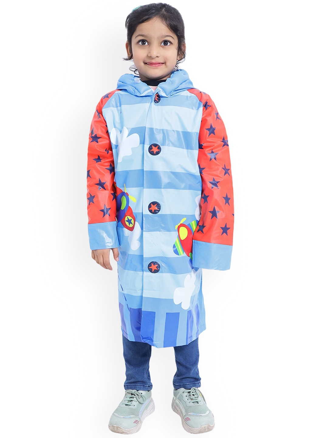

Zacharias Girls Hooded Waterproof Rain Jacket, Blue