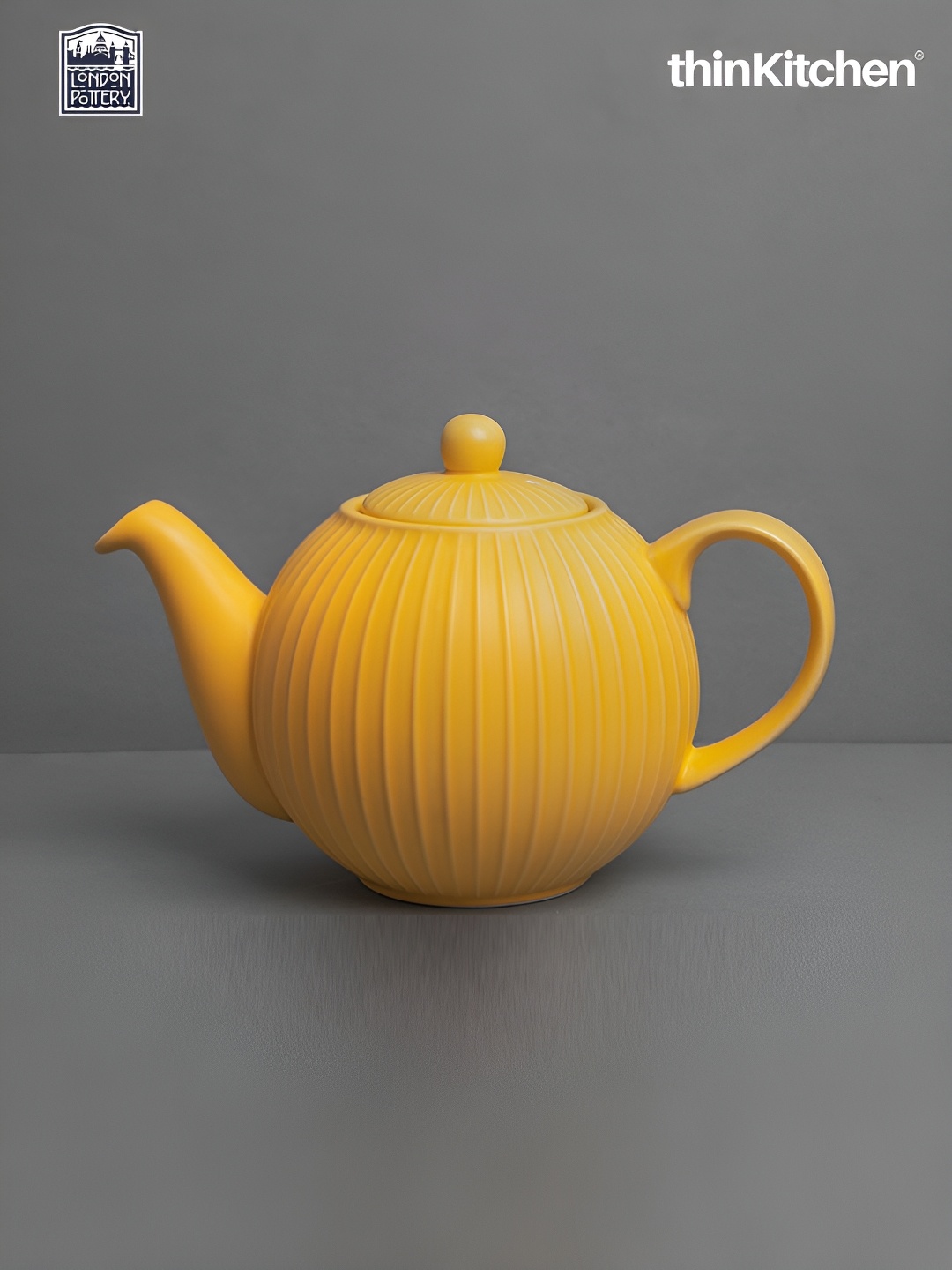 

London Pottery Yellow Textured Stoneware Matte Kettle Set of Cups and Mugs