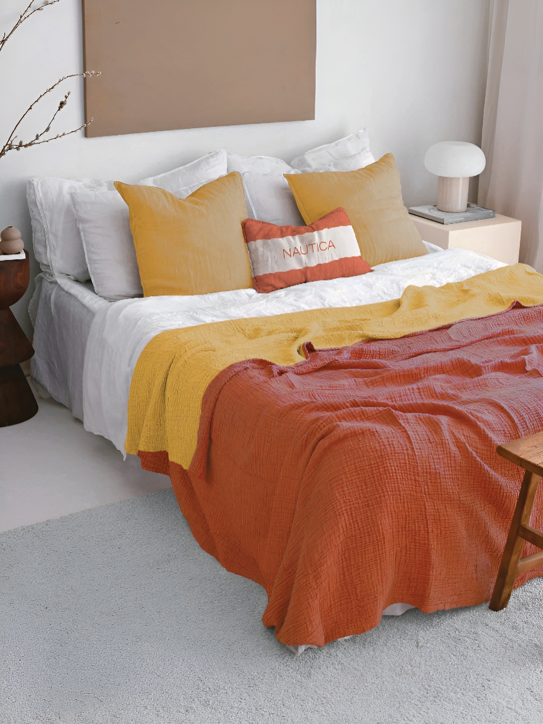 

Nautica Rust & Yellow AC Room 300 GSM Double Bed Dohar