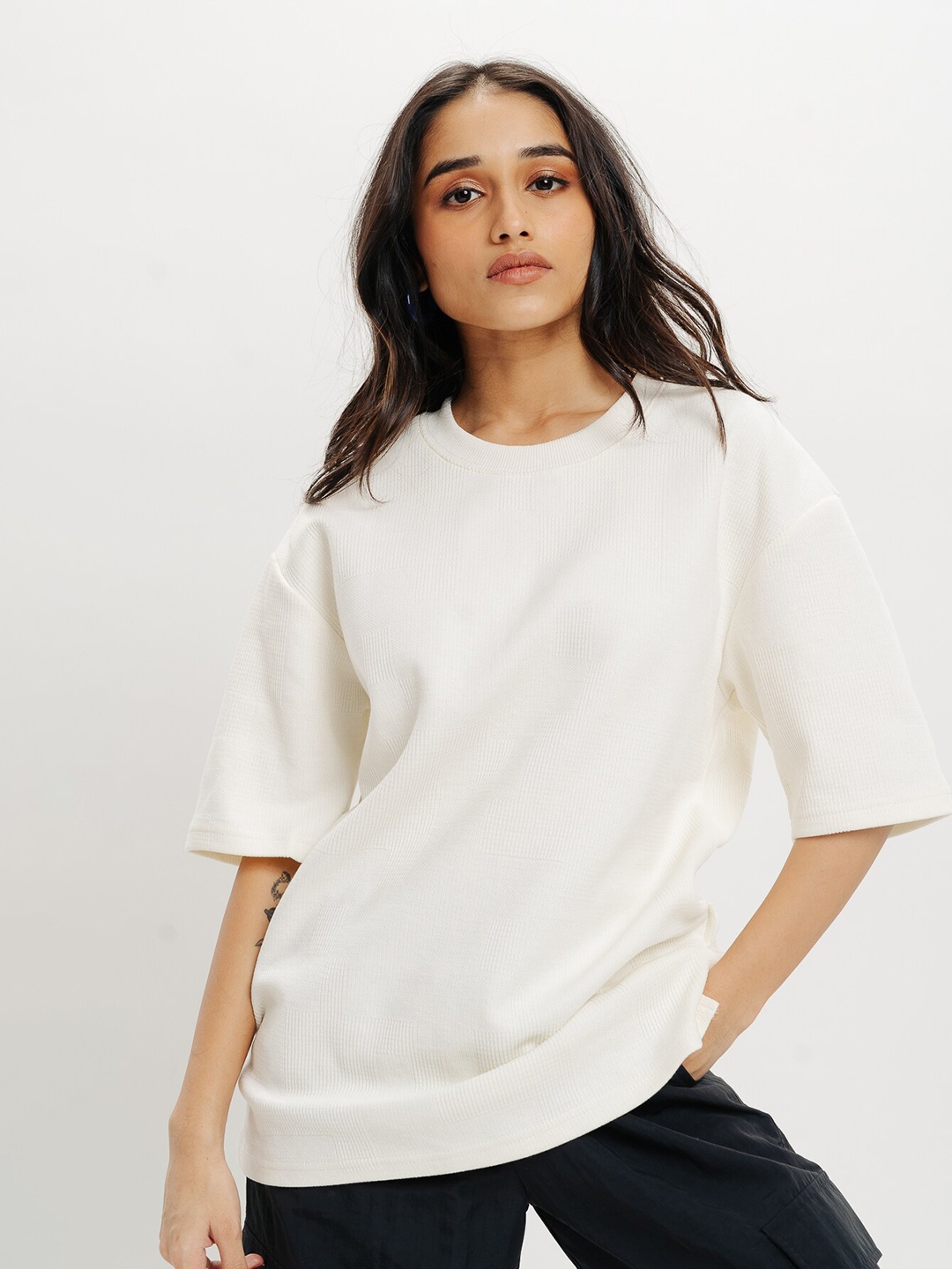 

FREAKINS Women Raw Edge T-shirt, White