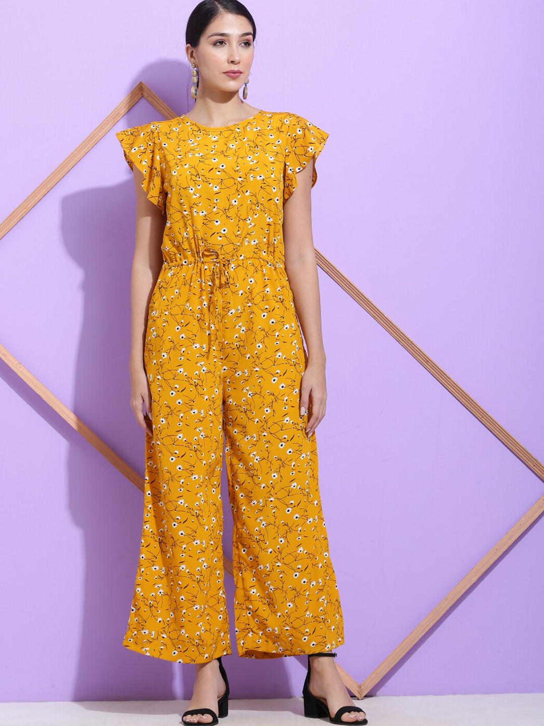 

SQew Printed Basic Jumpsuit, Mustard