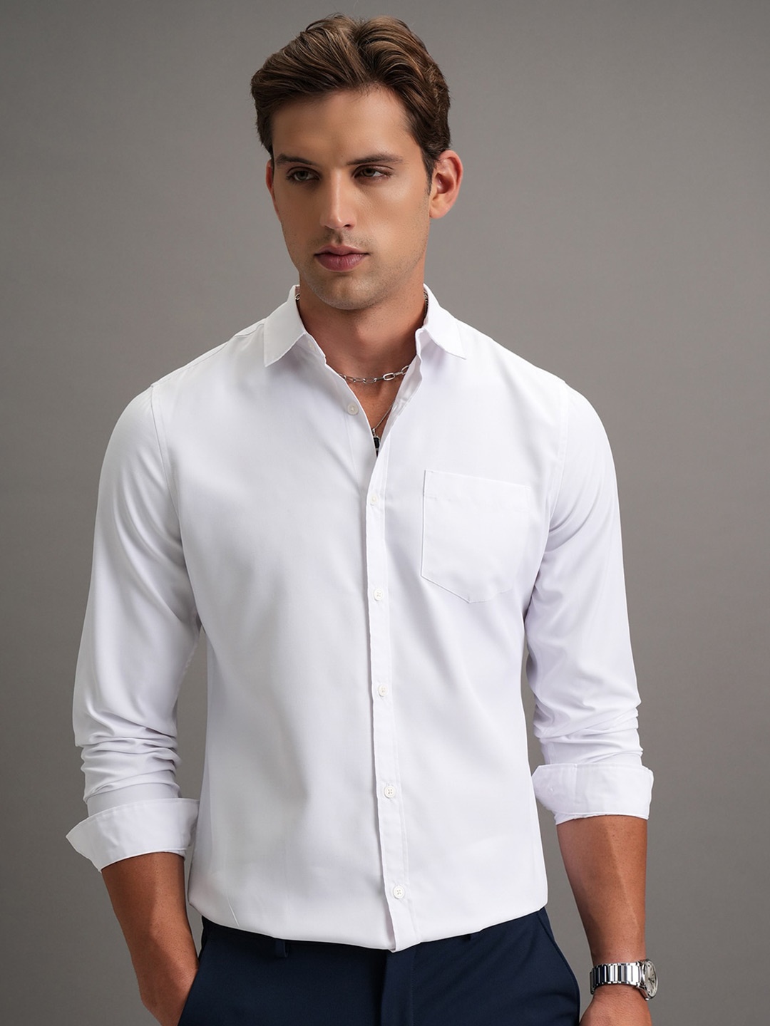 

Highlander Men Slim Fit Shirt, White