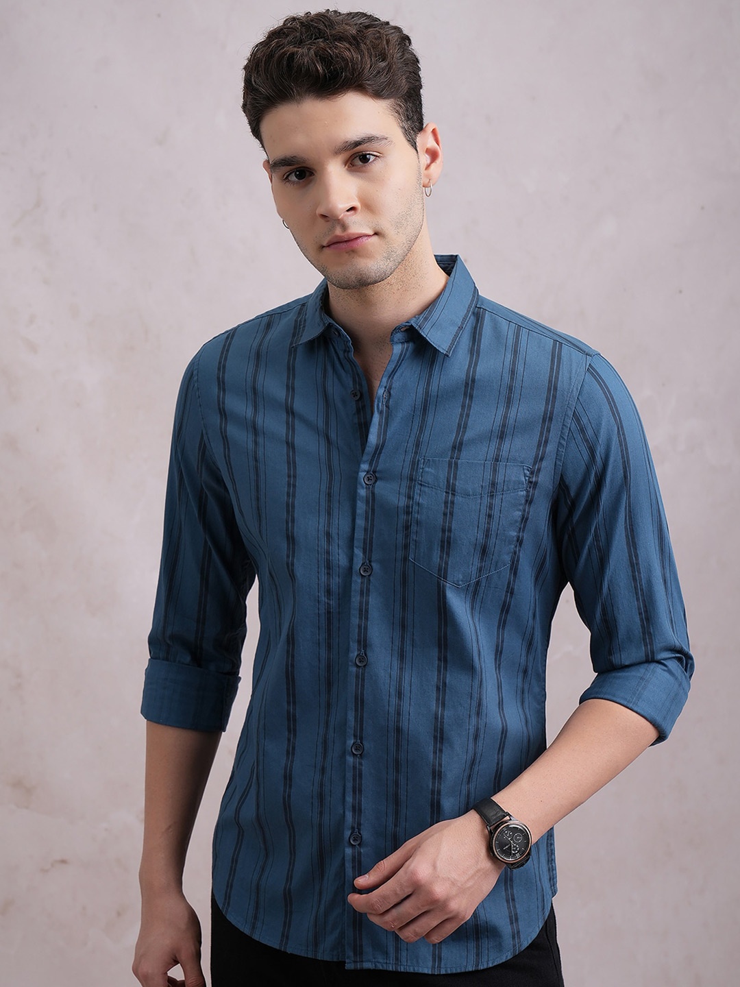 

HIGHLANDER Slim Fit Shirt, Blue