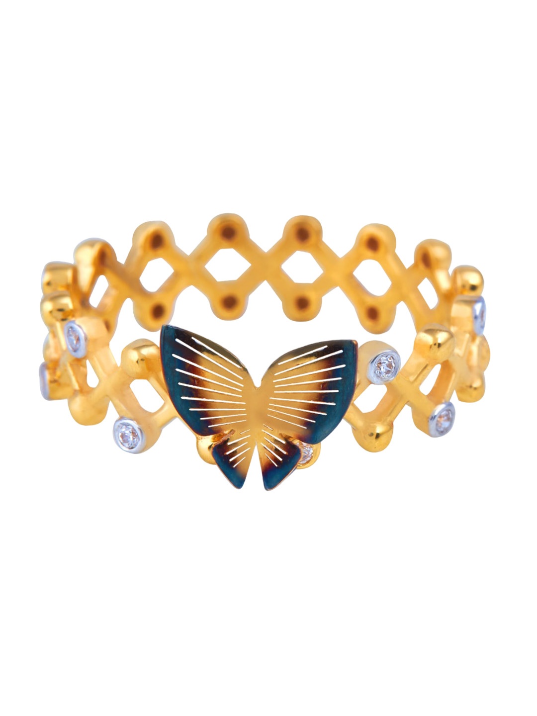 

BHIMA 22K Hallmark 916 Purity Yellow Gold Elegent Stone Ring