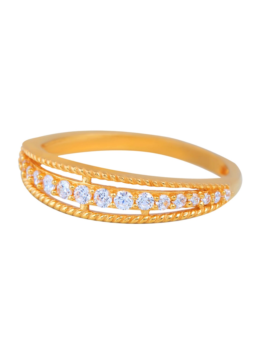 

BHIMA 22K Hallmark 916 Purity Yellow Gold Elegant Stone Ring