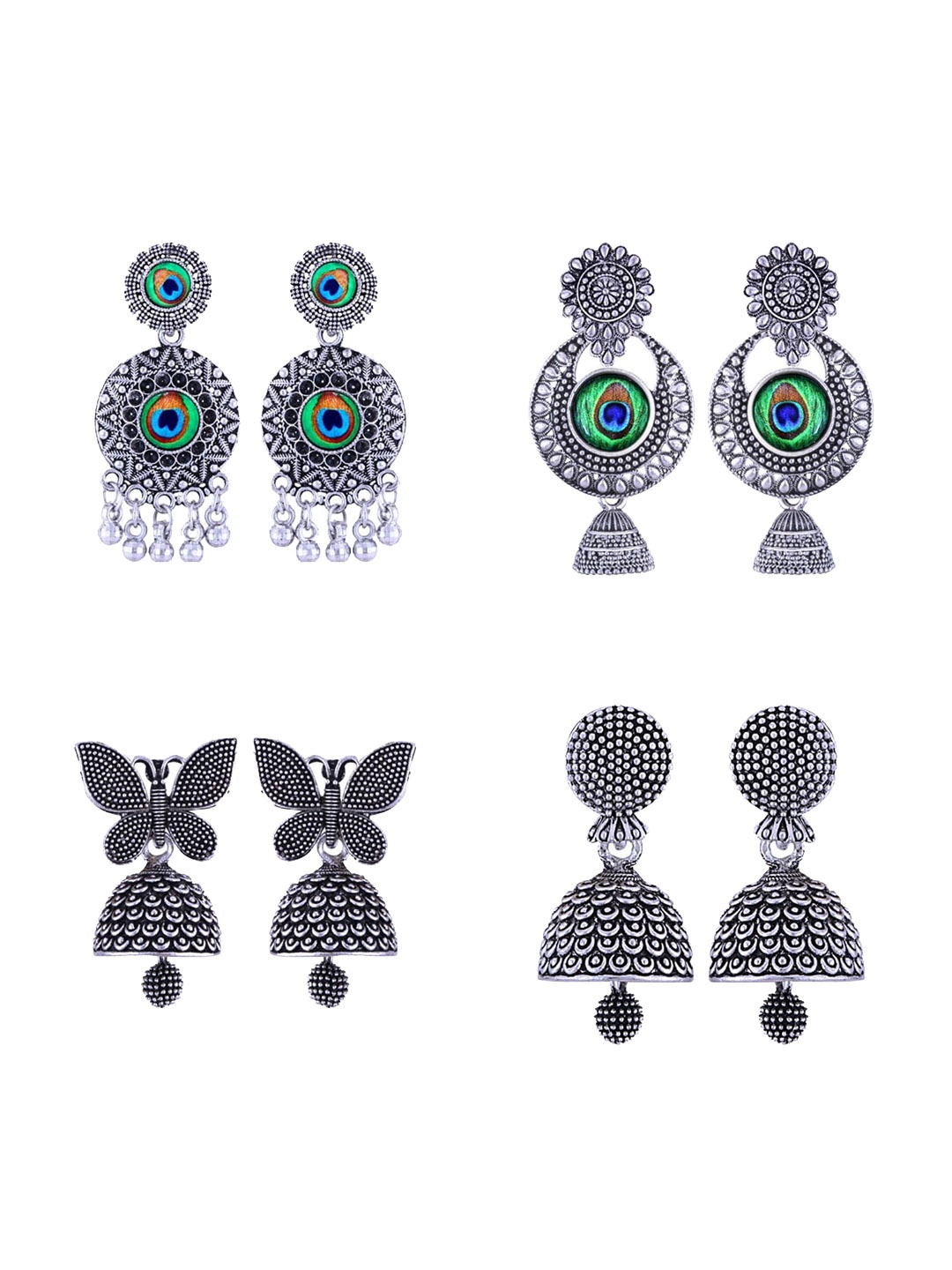 

Vighnaharta Contemporary Drop Earrings, Silver