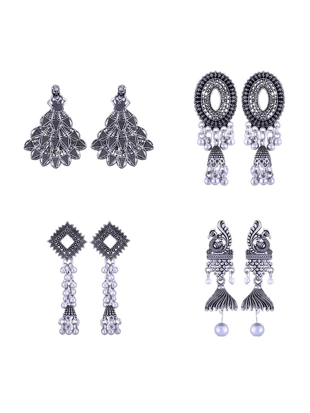 

Vighnaharta Contemporary Drop Earrings, Silver