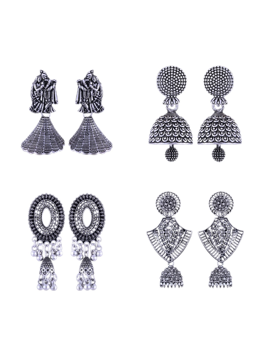 

Vighnaharta Contemporary Drop Earrings, Silver