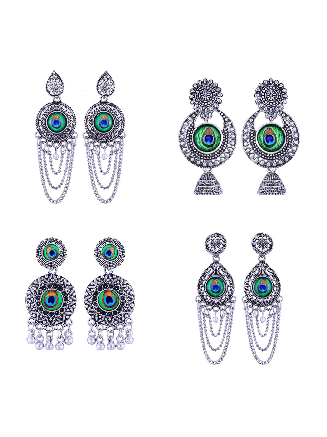 

Vighnaharta Contemporary Drop Earrings, Silver