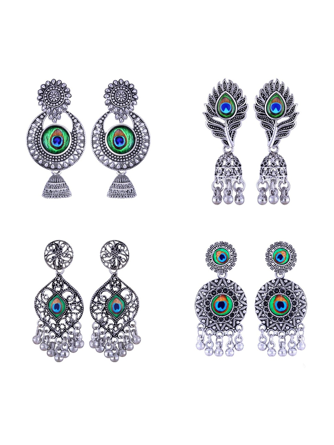 

Vighnaharta Contemporary Drop Earrings, Silver