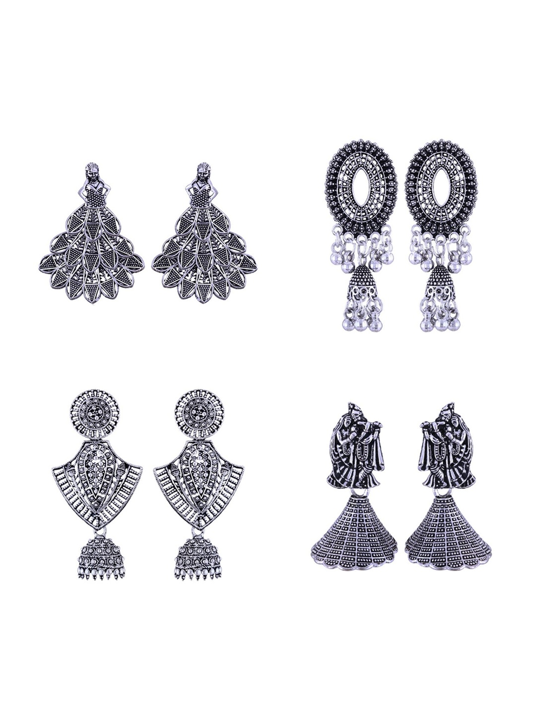 

Vighnaharta Contemporary Drop Earrings, Silver