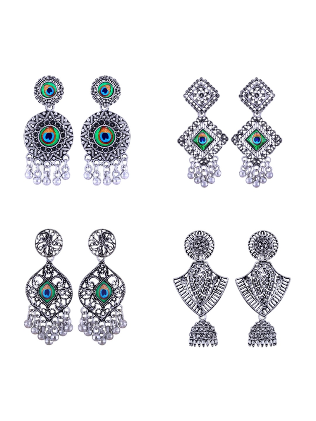 

Vighnaharta Contemporary Drop Earrings, Silver