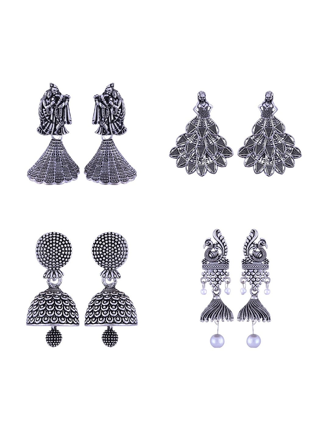 

Vighnaharta Contemporary Drop Earrings, Silver