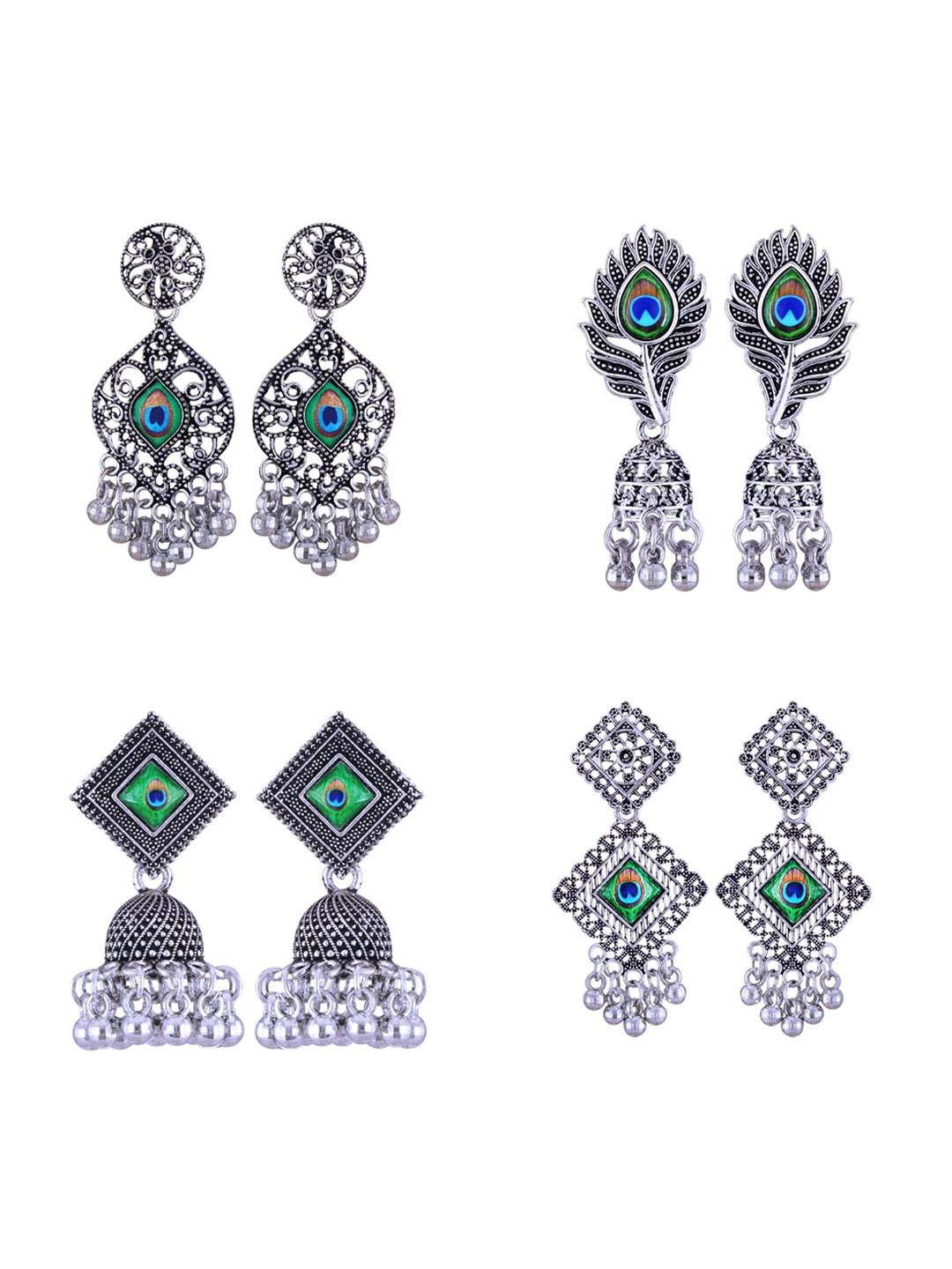 

Vighnaharta Contemporary Drop Earrings, Silver