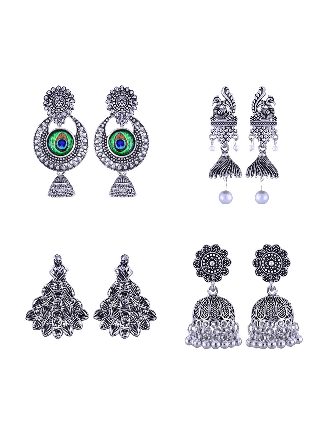 

Vighnaharta Contemporary Drop Earrings, Silver