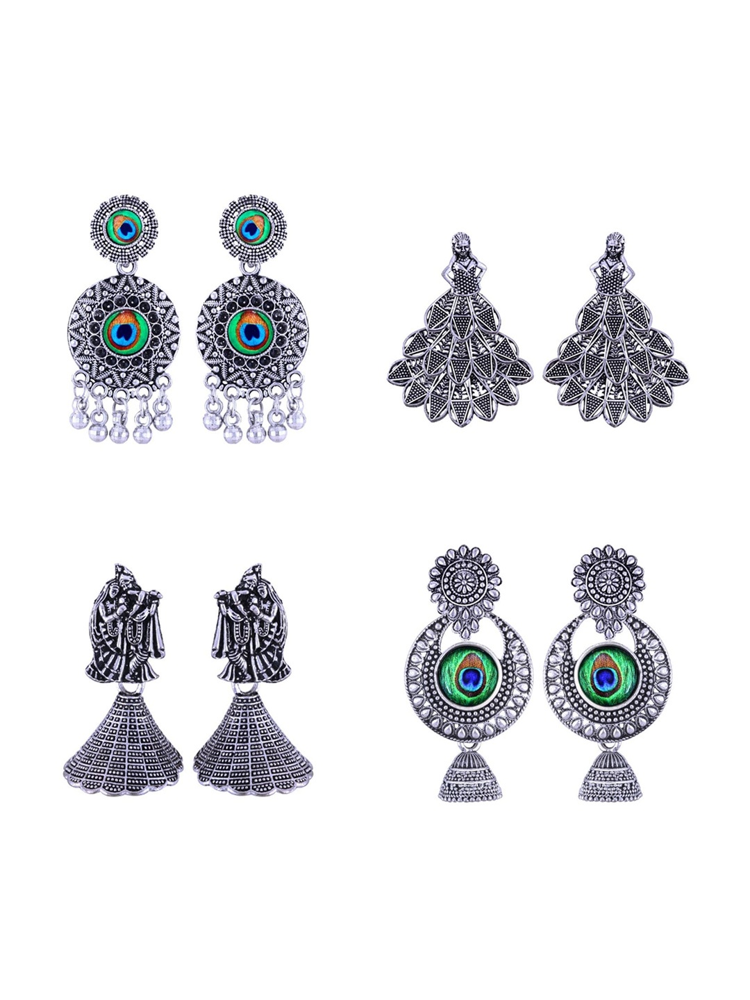 

Vighnaharta Contemporary Drop Earrings, Silver