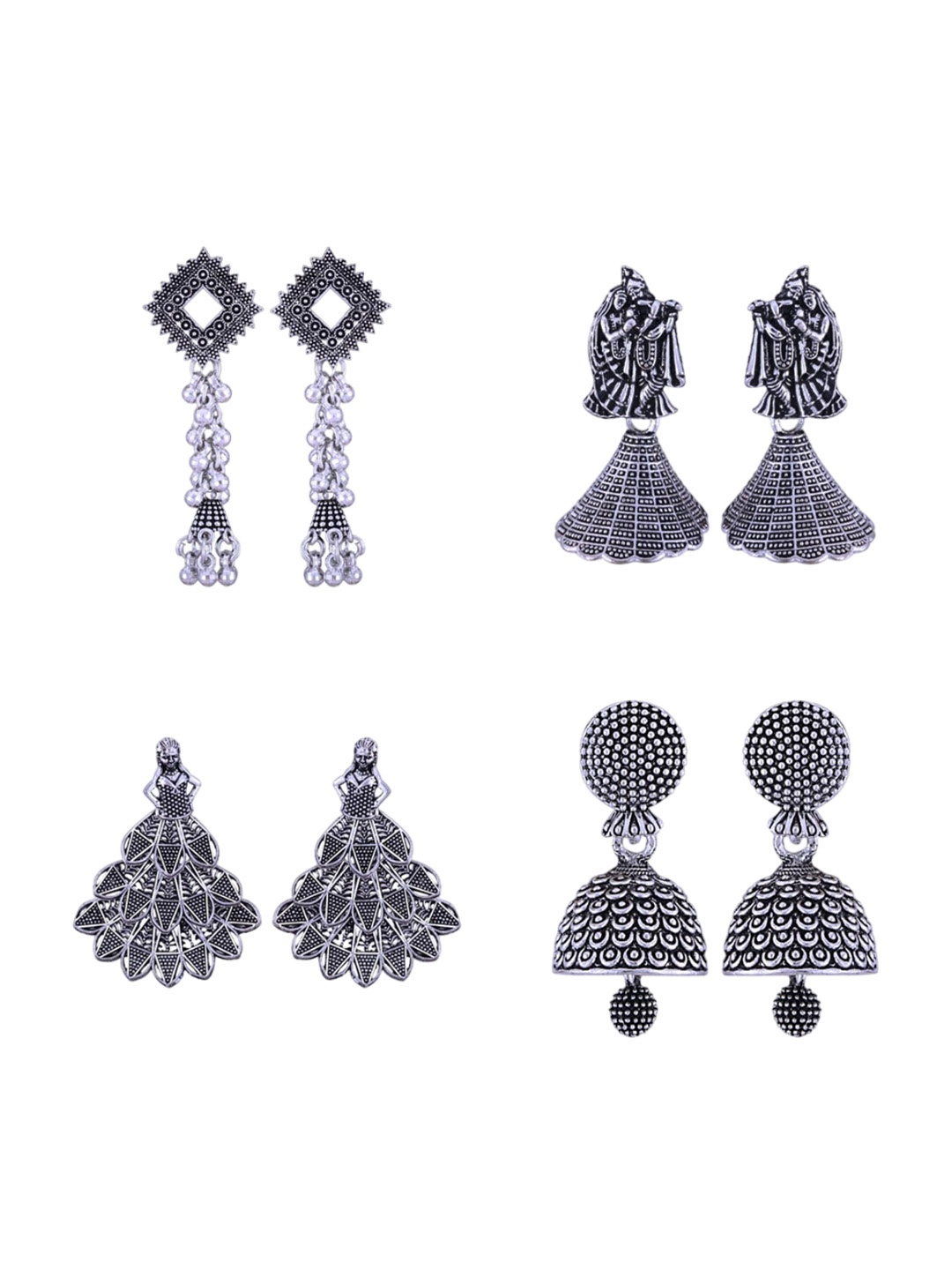 

Vighnaharta Contemporary Hoop Earrings, Silver