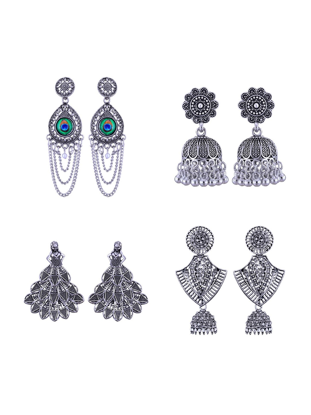 

Vighnaharta Contemporary Drop Earrings, Silver