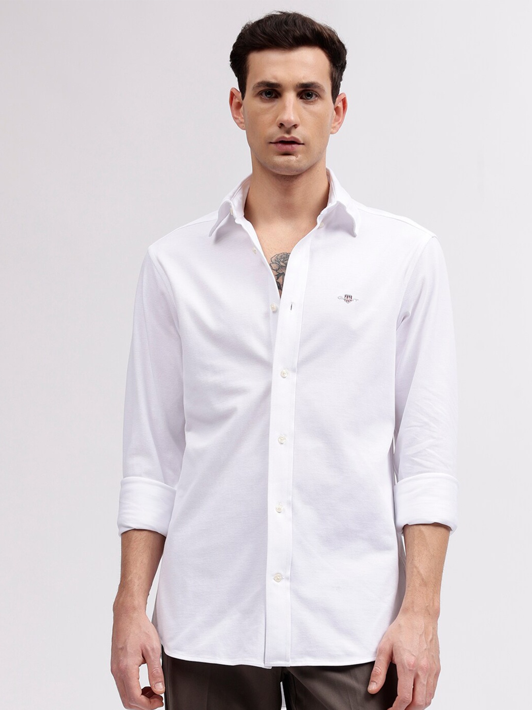 

GANT Solid Button Down Regular Fit Shirt, White