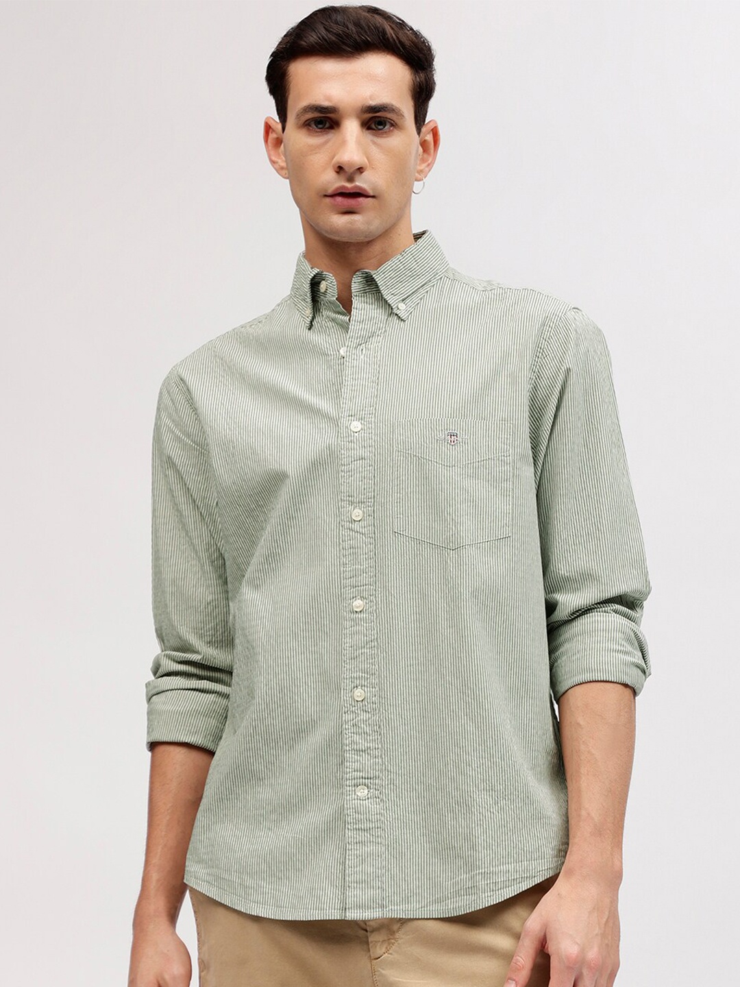 

GANT Regular Fit Button Down Striped Shirts, Green