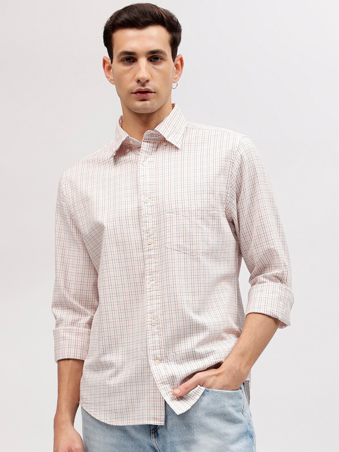 

GANT Check Button Down Regular Fit Shirt, Off white