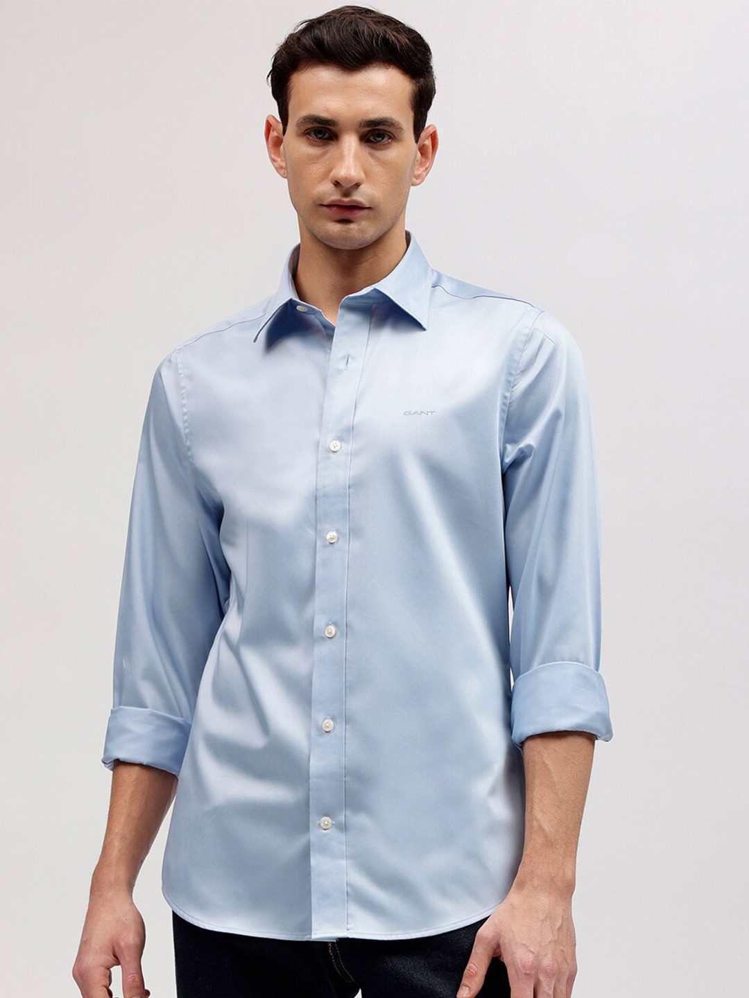 

GANT Solid Spread Collar Slim Fit Shirt, Blue