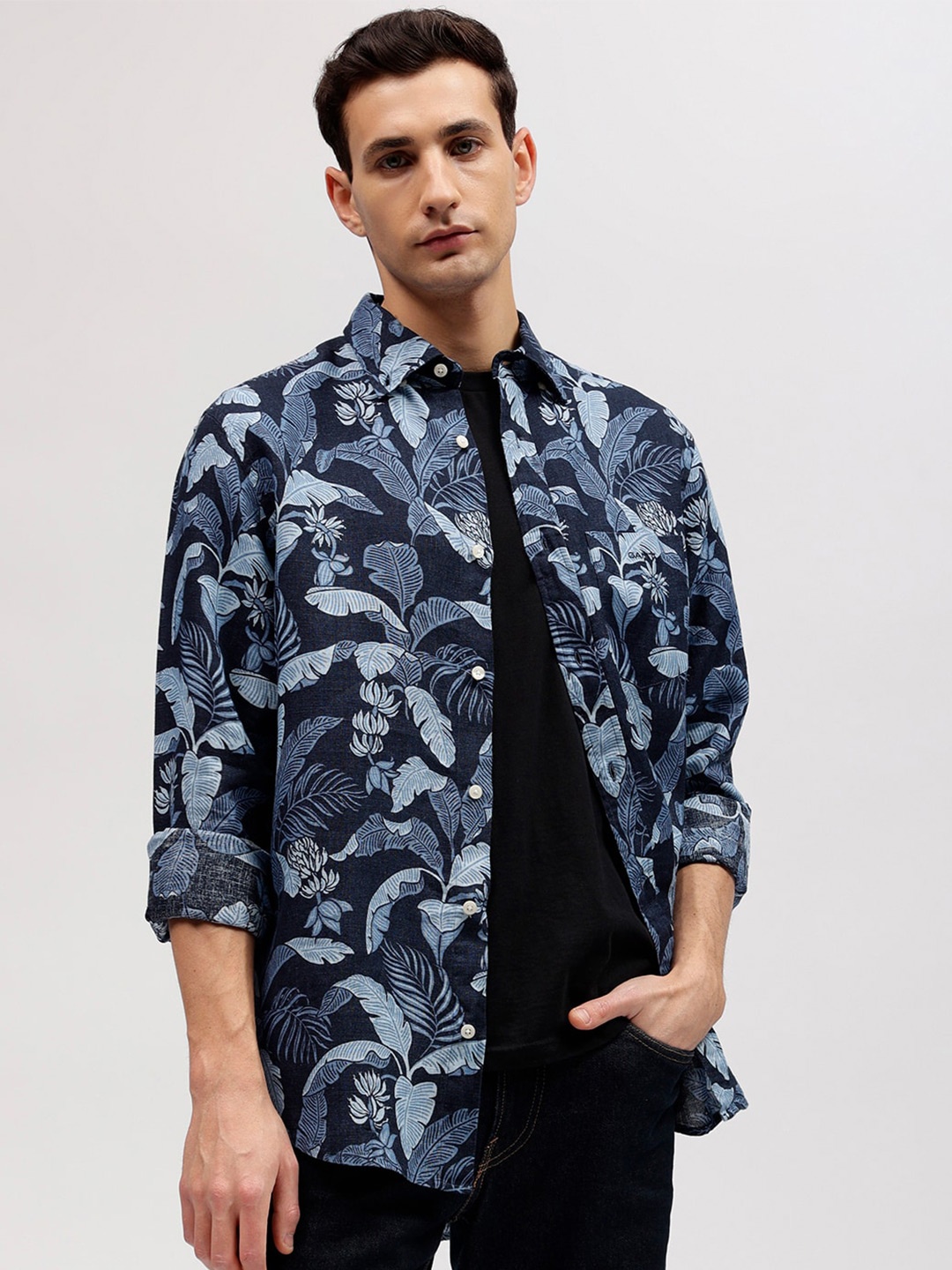 

GANT Printed Button Down Regular Fit Shirt, Blue