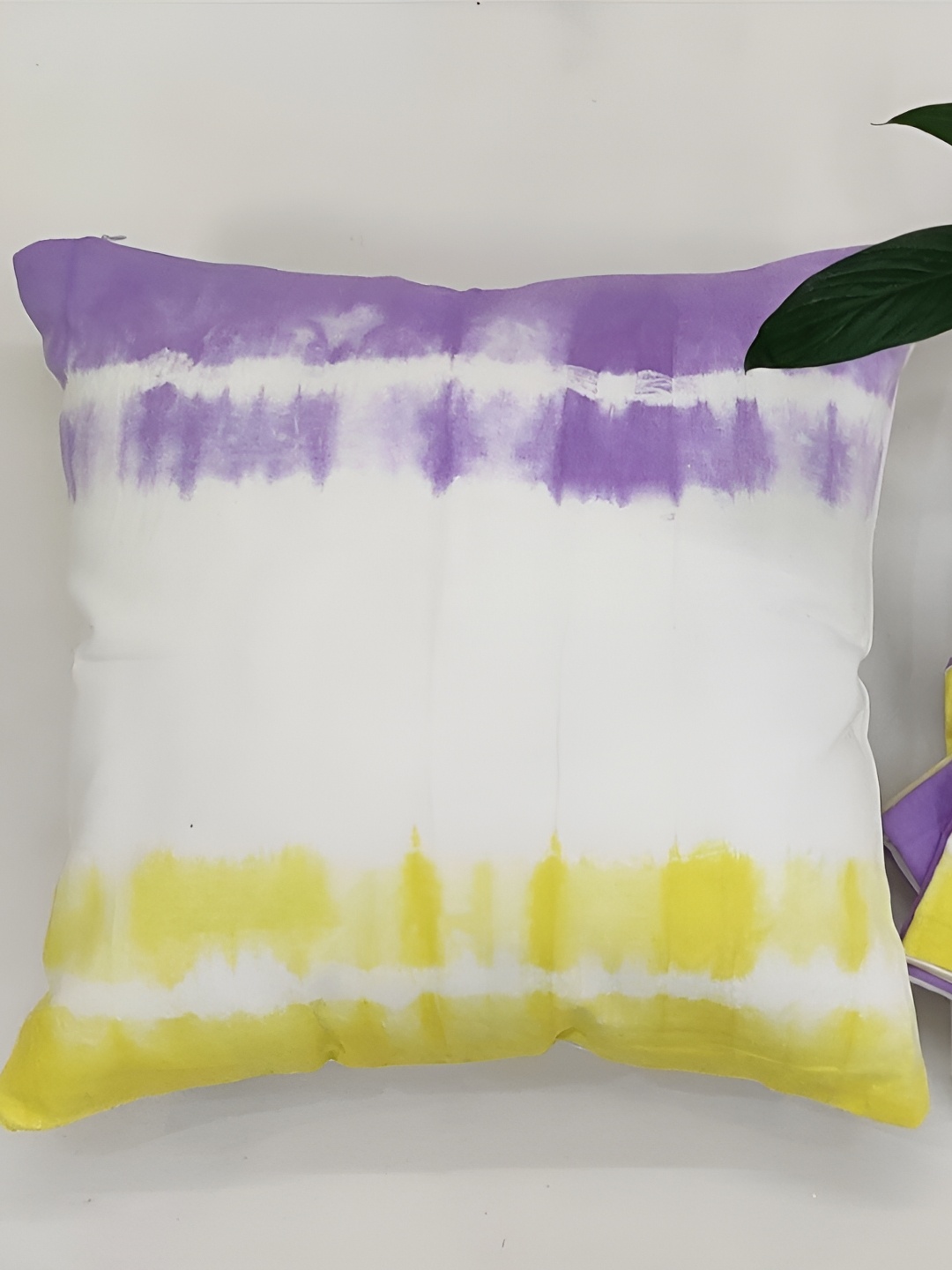 

SLEEPY THREADS Purple & White Abstract Square Cushion Covers