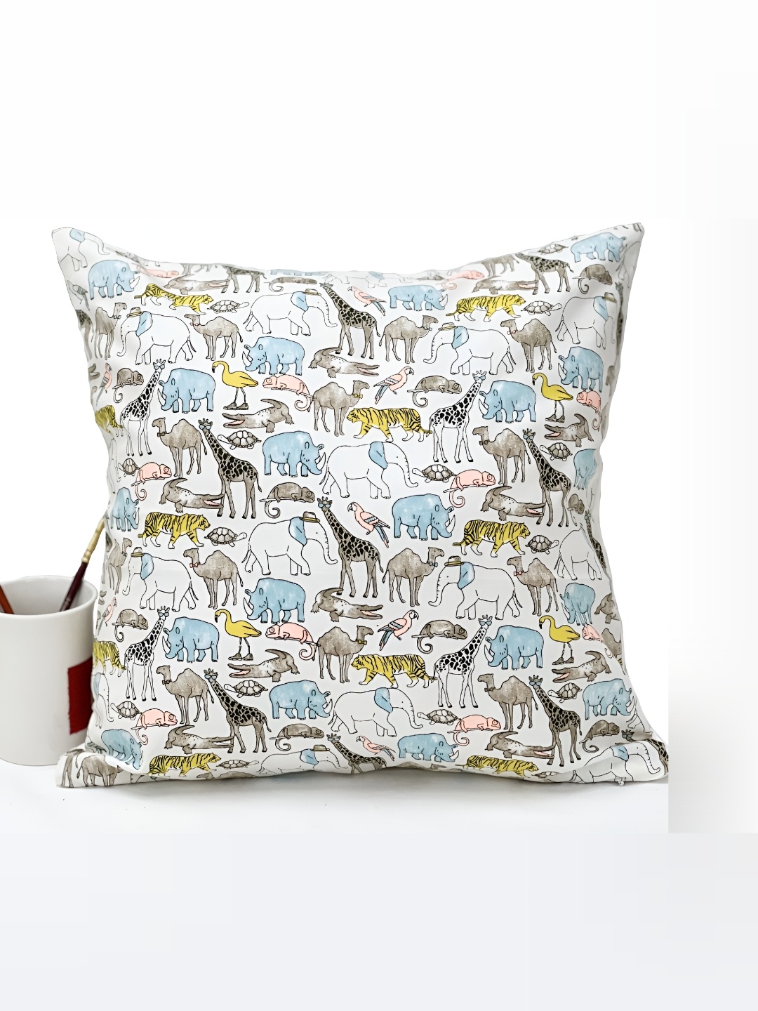 

SLEEPY THREADS White & Blue Square Cushion Covers