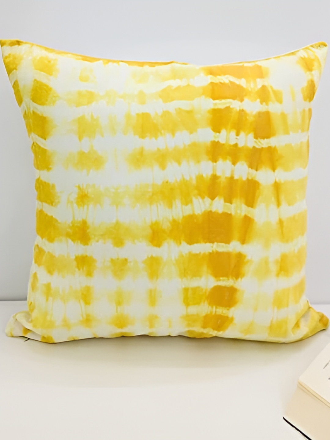 

SLEEPY THREADS Yellow & Off White Abstract Square Cushion Covers