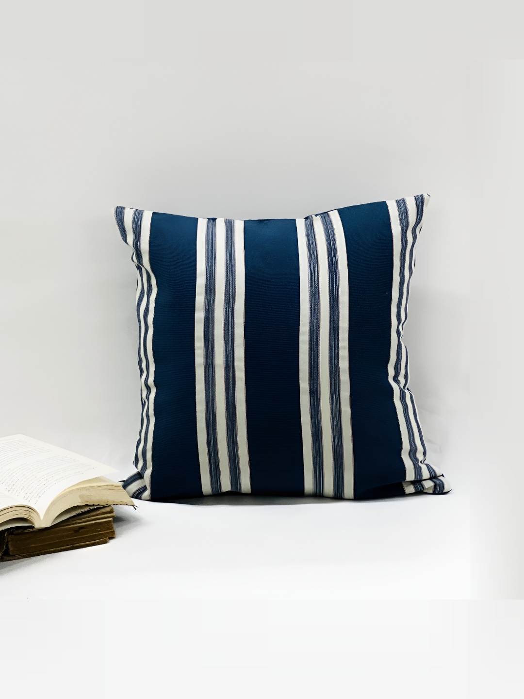 

SLEEPY THREADS Blue & White Striped Square Cushion Covers